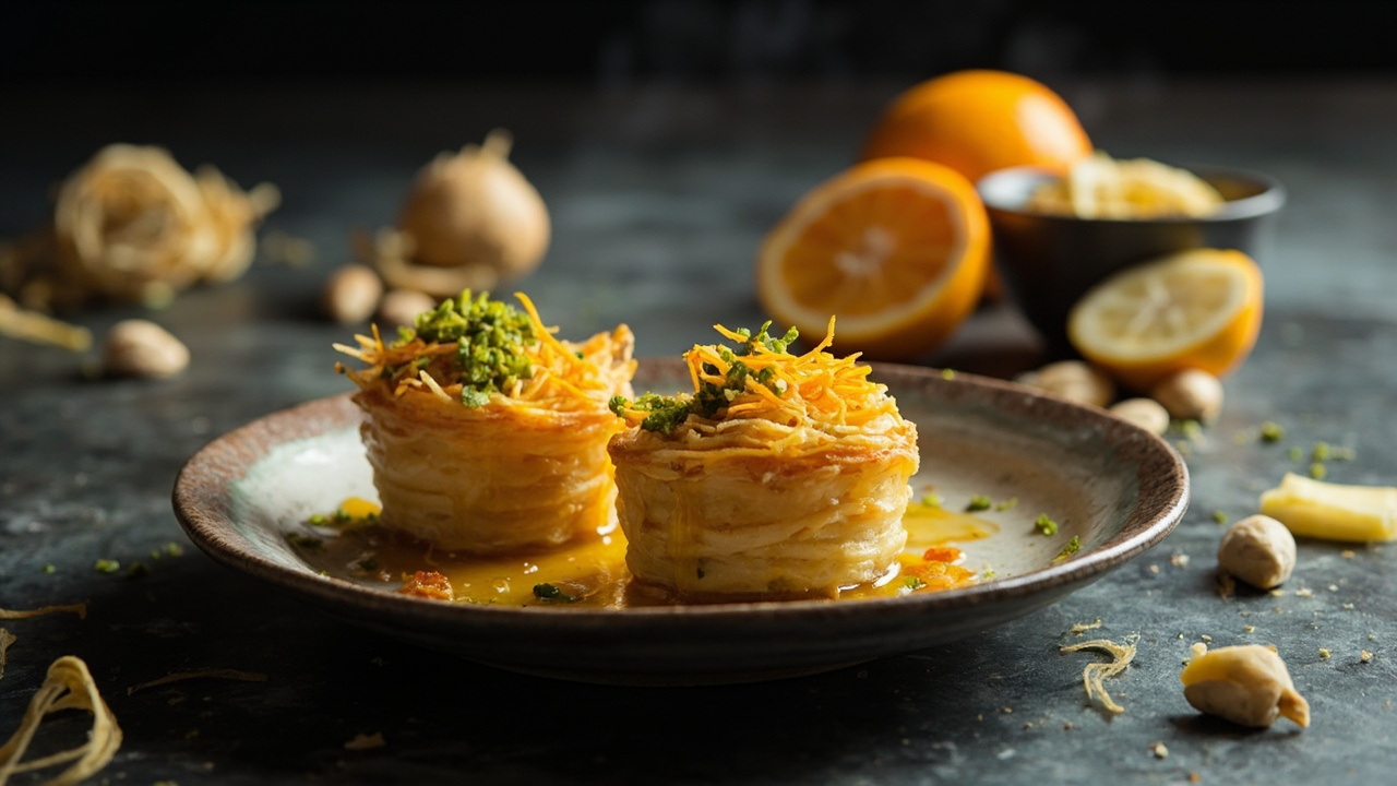 Pistachio Rose Water Kunefe Cups