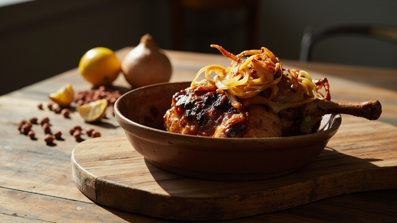 Pit-Smoked Chicken with Caramelized Onion and Smoked Paprika