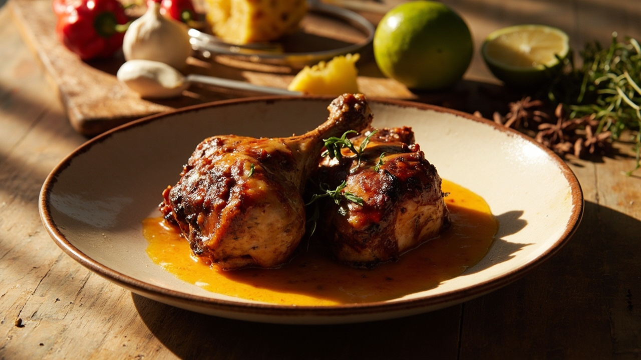 Pit-Style Jerk Chicken with Pineapple and Thyme