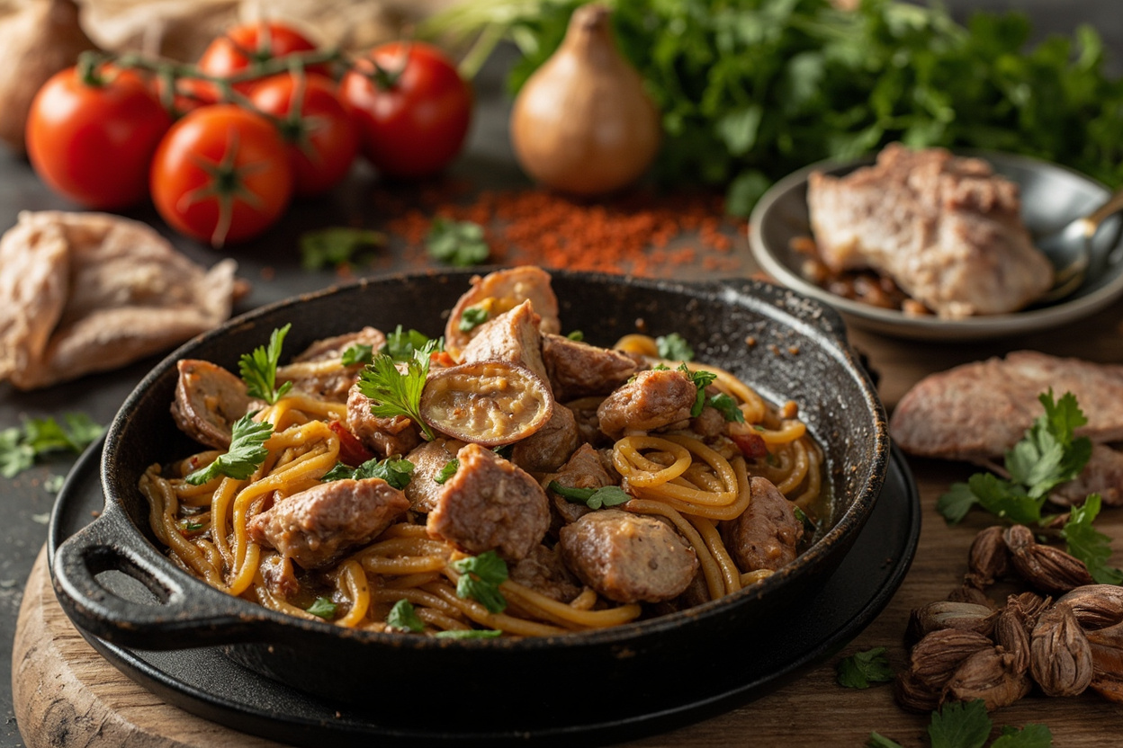 Pork and Clams Alentejana Skillet