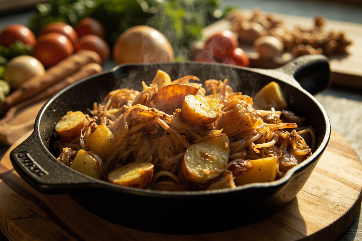 Potato and Onion Leftover Hash