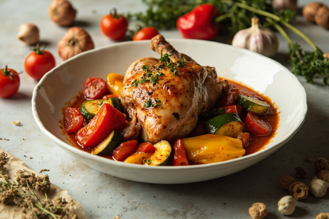 Poulet Basquaise with Sweet Peppers
