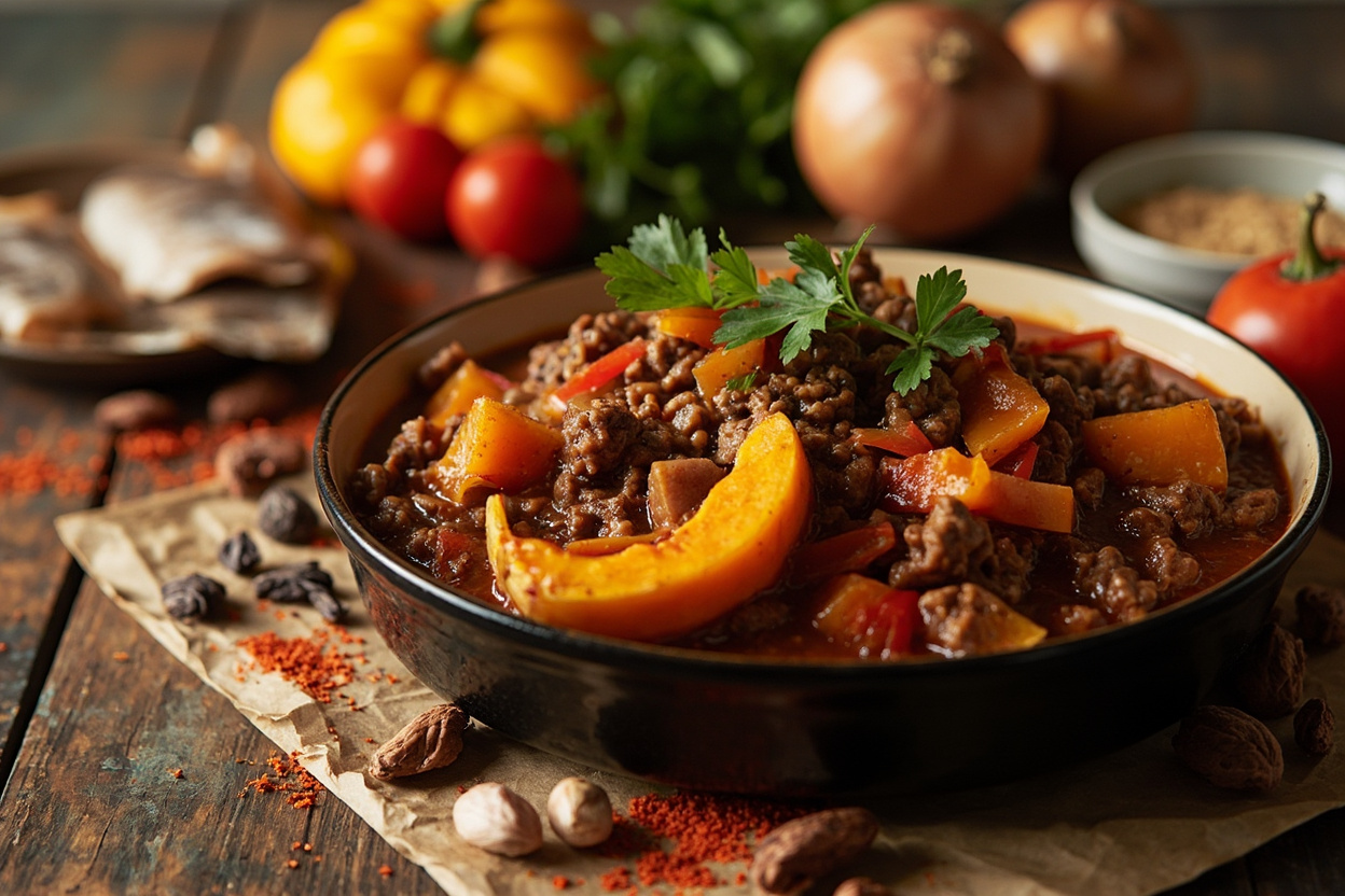 Pumpkin and Beef Pepper Stew