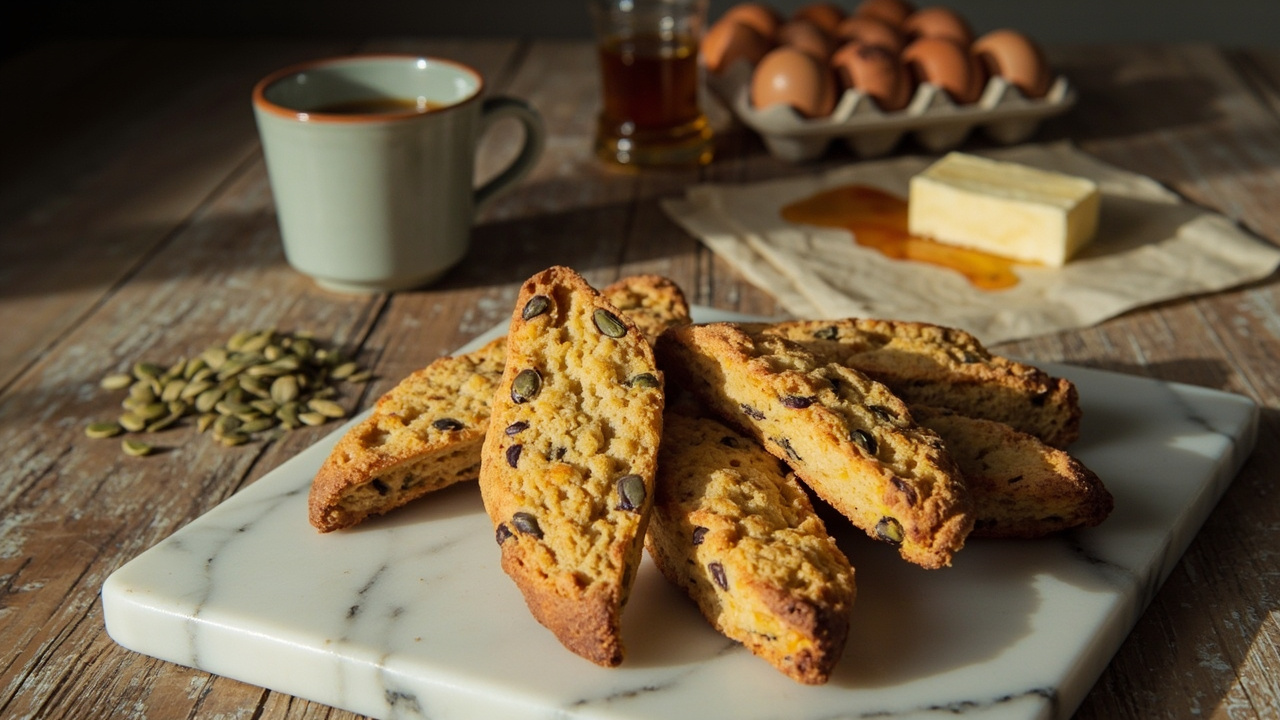 Pumpkin Seed and Honey Biscotti