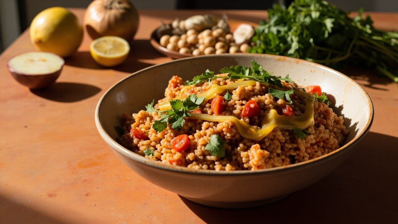Quinoa Pilaf with Spiced Tomato and Chickpeas