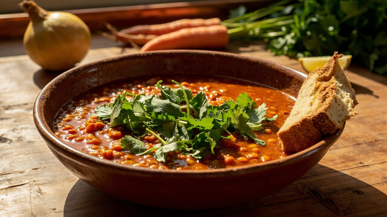 Red Lentil and Carrot Tagine with Paprika and Lemon