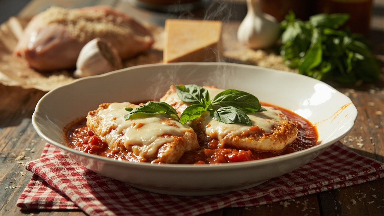 Red Sauce Chicken Parmesan Skillet