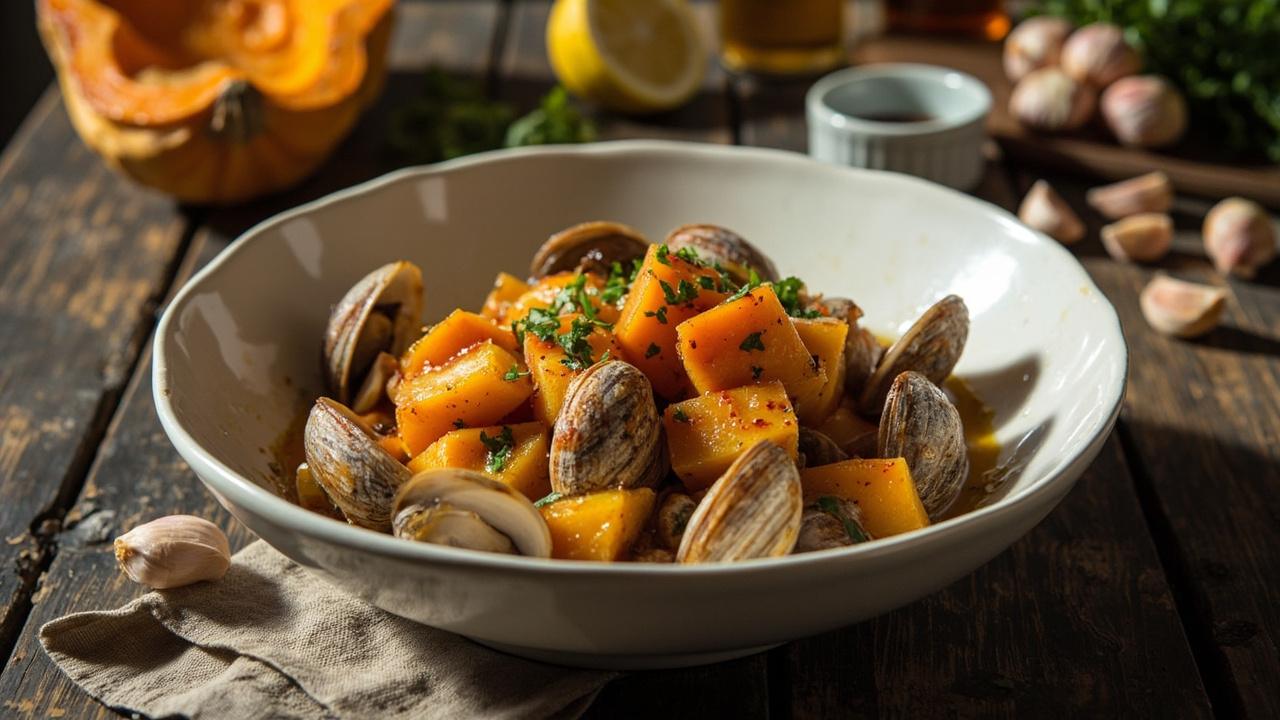 Roasted Butternut Squash and Clams with Smoked Paprika