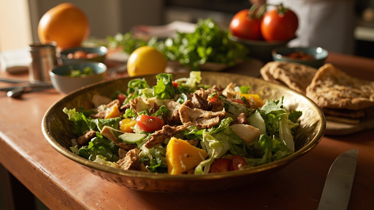 Roasted Butternut Squash Fattoush with Toasted Pita