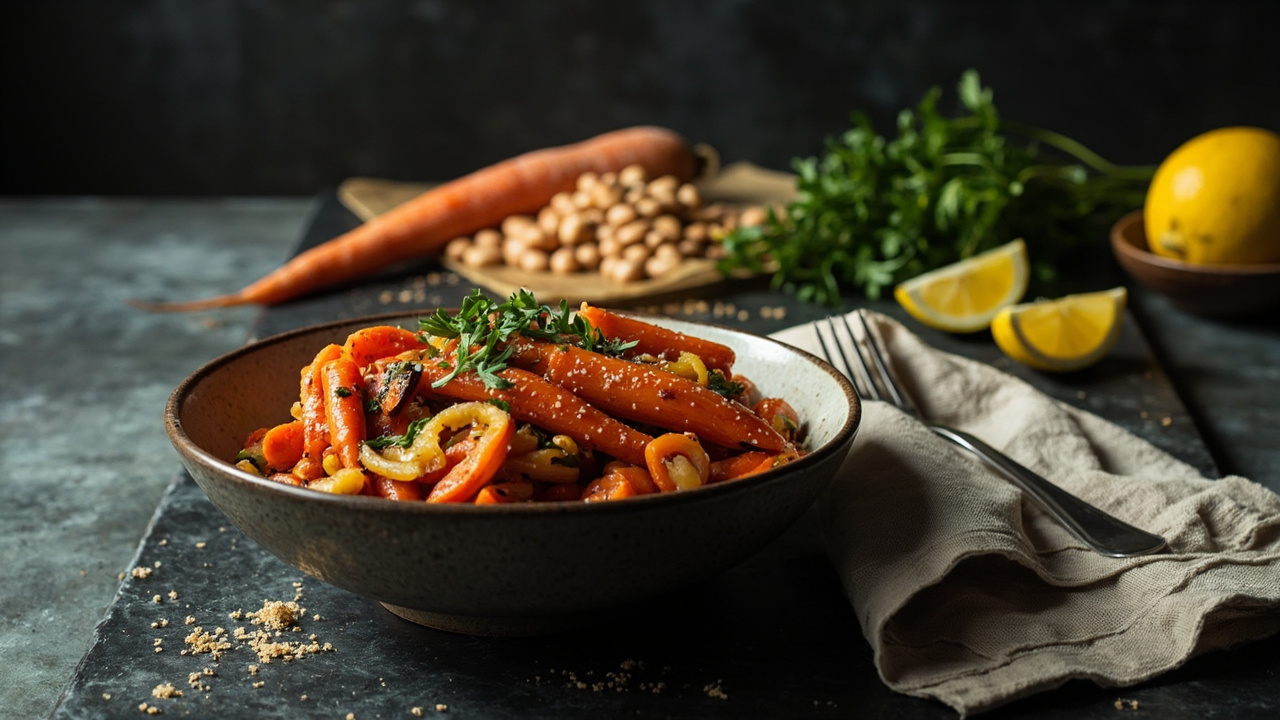 Roasted Carrot & Pinto Bean Salad with Cumin Salt