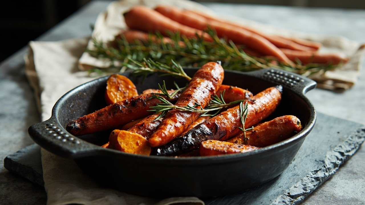 Roasted Carrots with Smoked Paprika, Rosemary, and Thyme