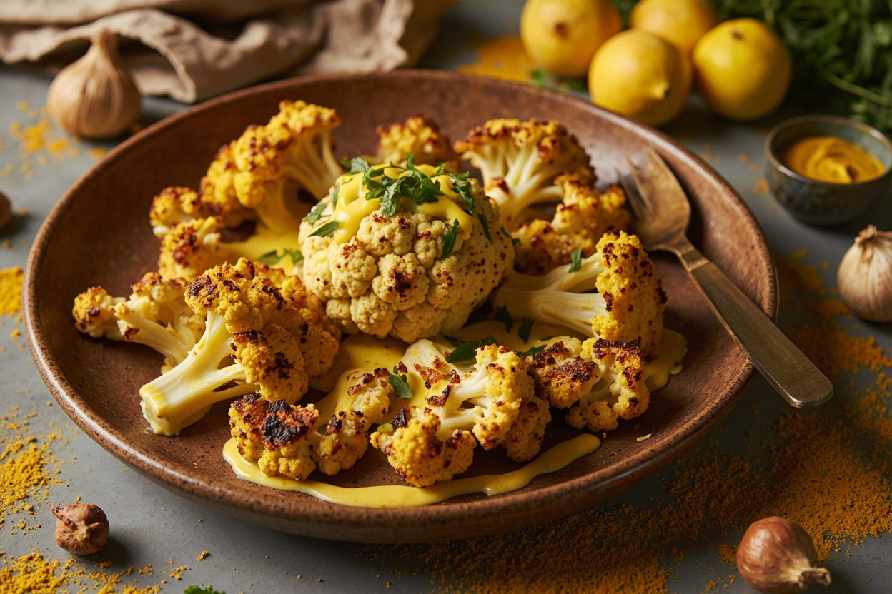 Roasted Cauliflower with Turmeric and Tahini