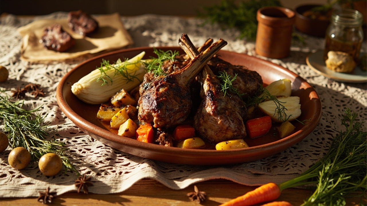 Roasted Lamb Chops with Fennel and Star Anise