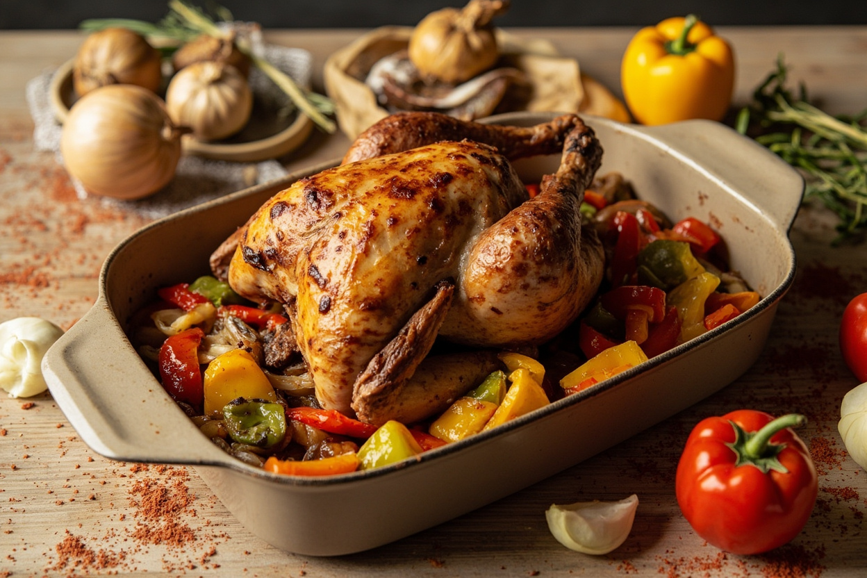 Roasted Pepper and Turkey Traybake
