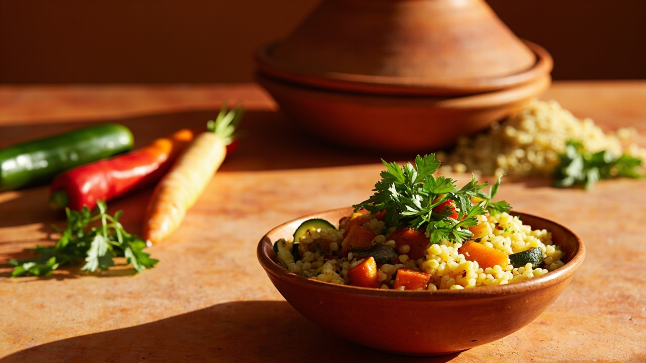 Roasted Vegetable Couscous with Saffron, Lemon, and Honey