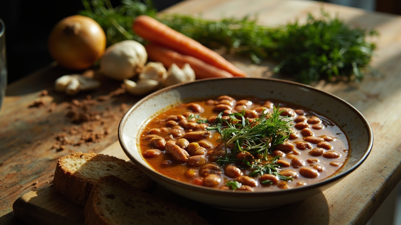 Rustic Pinto Bean Stew with Smoked Paprika and Fresh Dill
