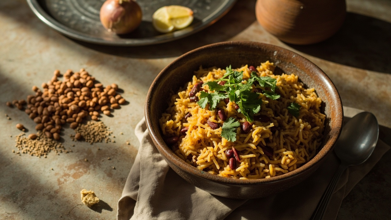 Sabut Masoor ki Khichdi — One-Pot Red Lentil and Rice with Cumin and Turmeric