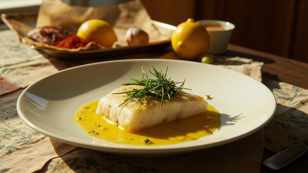 Saffron Cod in Lemon Herb Butter