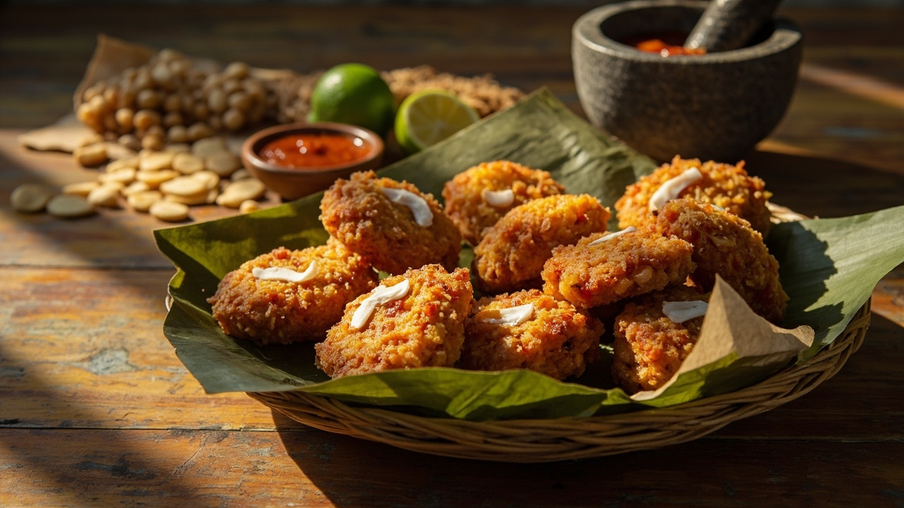 Sambal Pinto Bean Fritters with Coconut and Lime