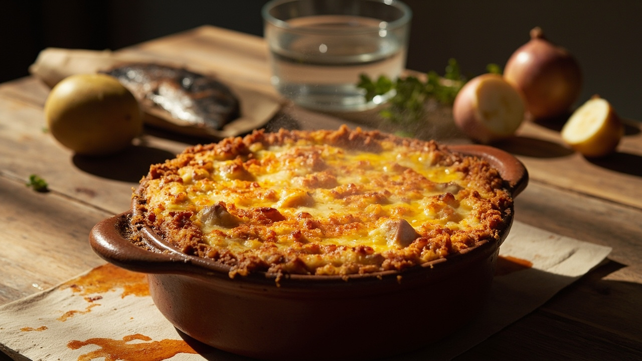 Sardine and Potato Gratin with Paprika Breadcrumb Crust
