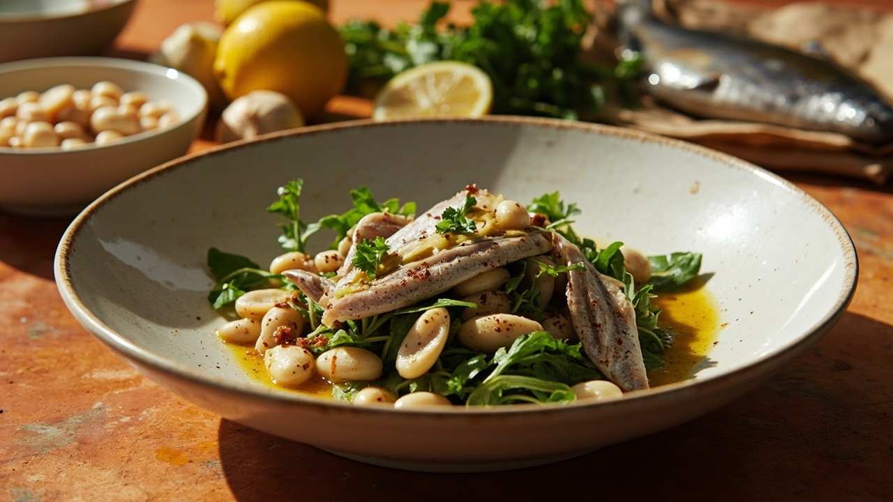 Sardine and White Bean Salad with Lemon Vinaigrette