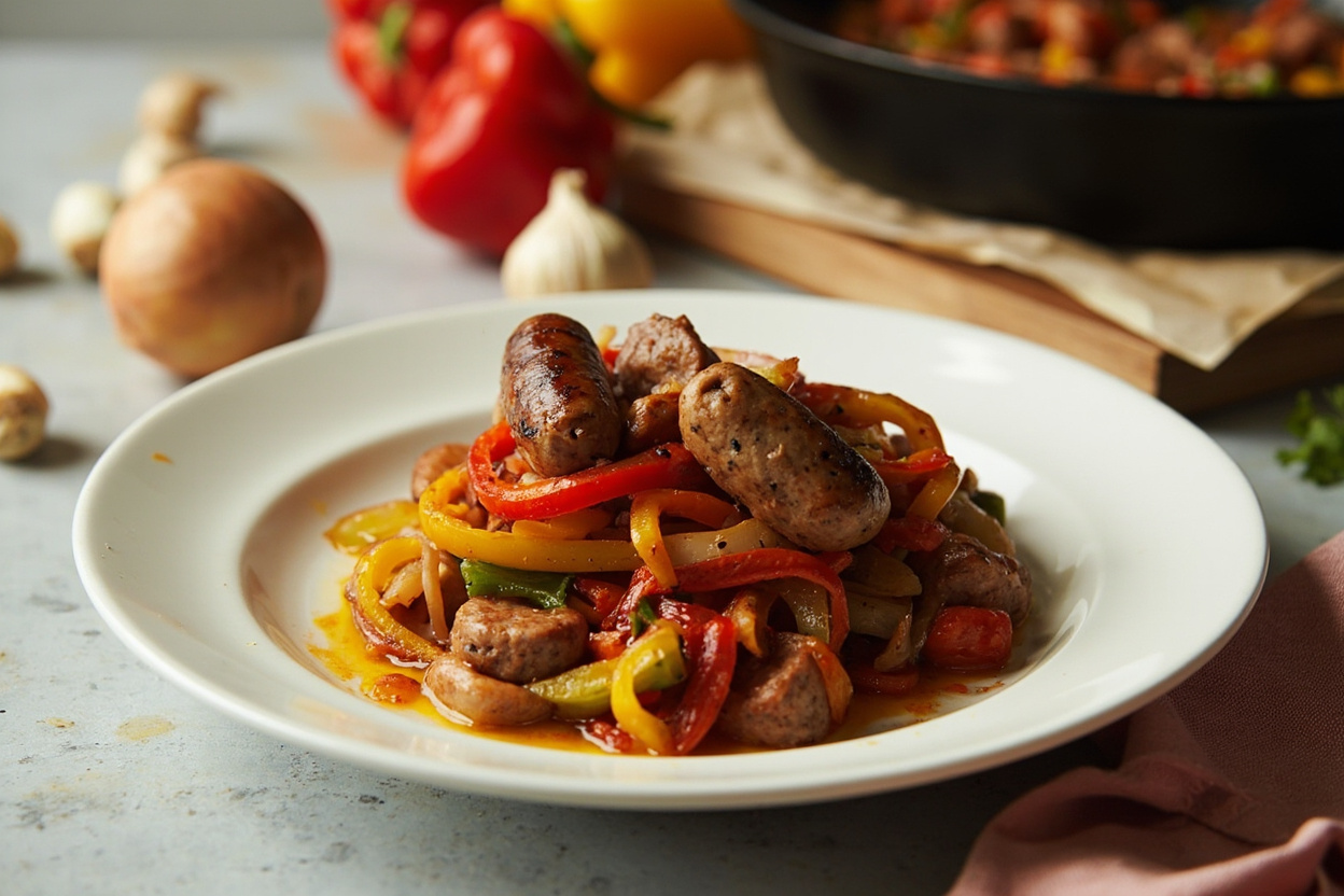Sausage and Peppers Skillet with Onions