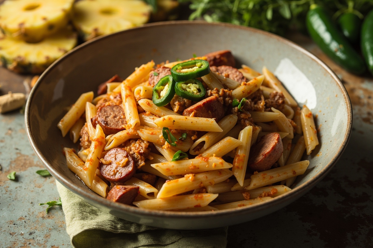 Sausage, Pineapple, and Jalapeño Penne