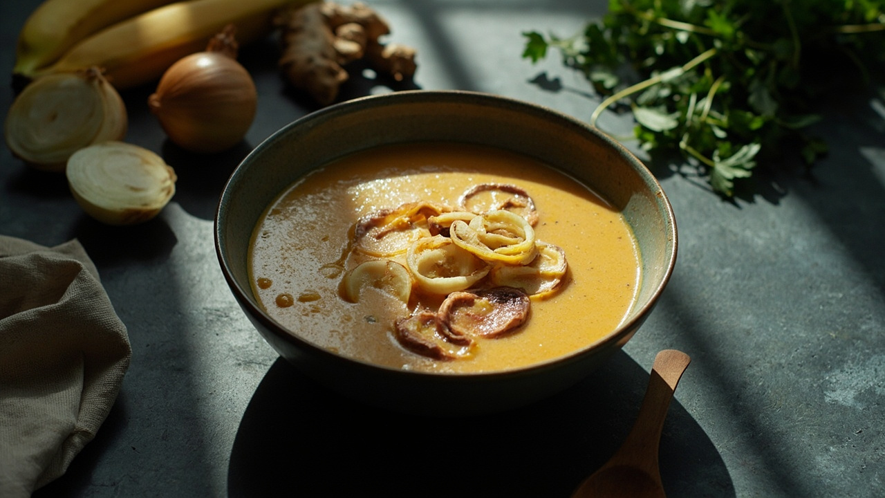 Savory Coconut‑Banana and Chile Soup