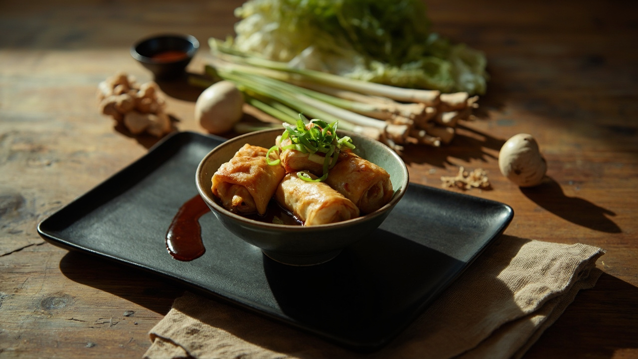 Savory Egg Roll with Scallion