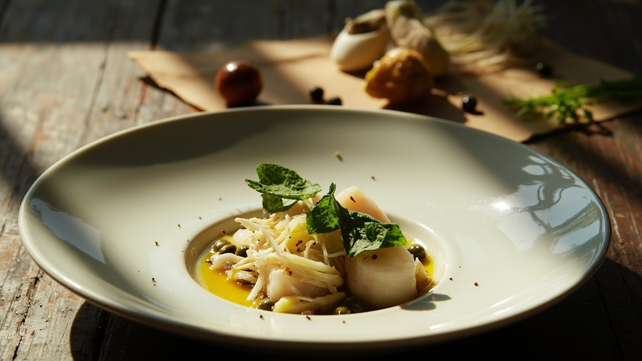 Scallop Crudo with Fennel, Capers and Mint
