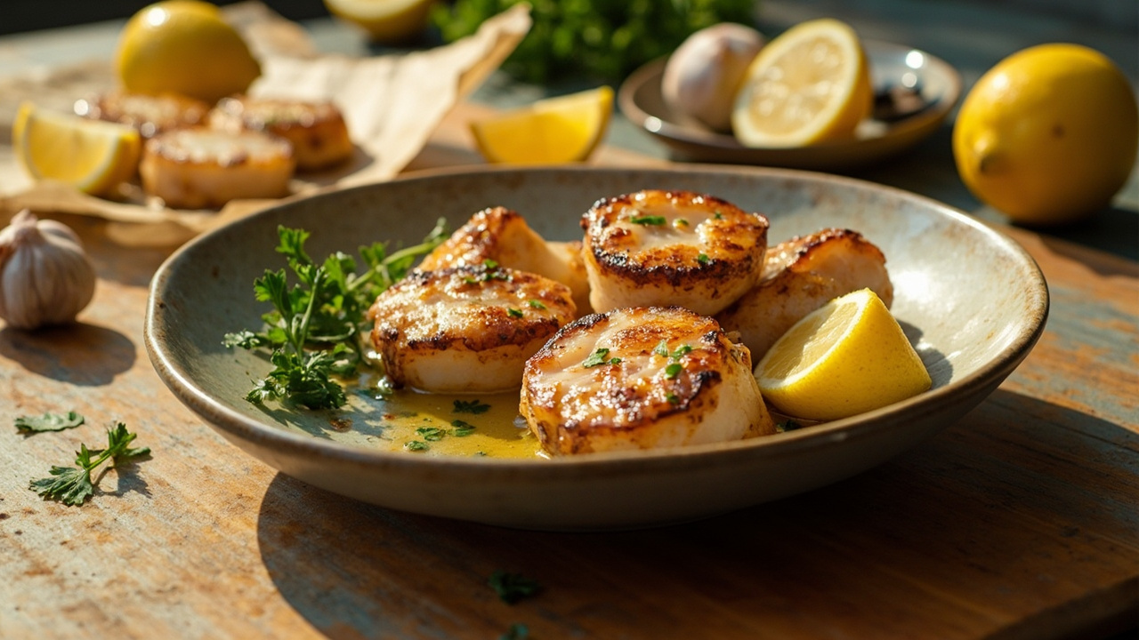 Scallops Seared with Garlic and Parsley