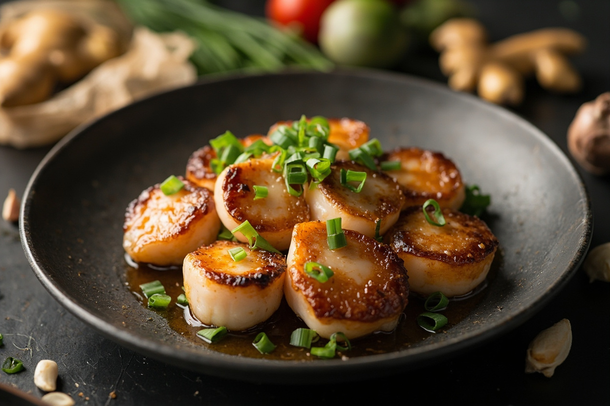 Seared Scallops with Ginger and Chives
