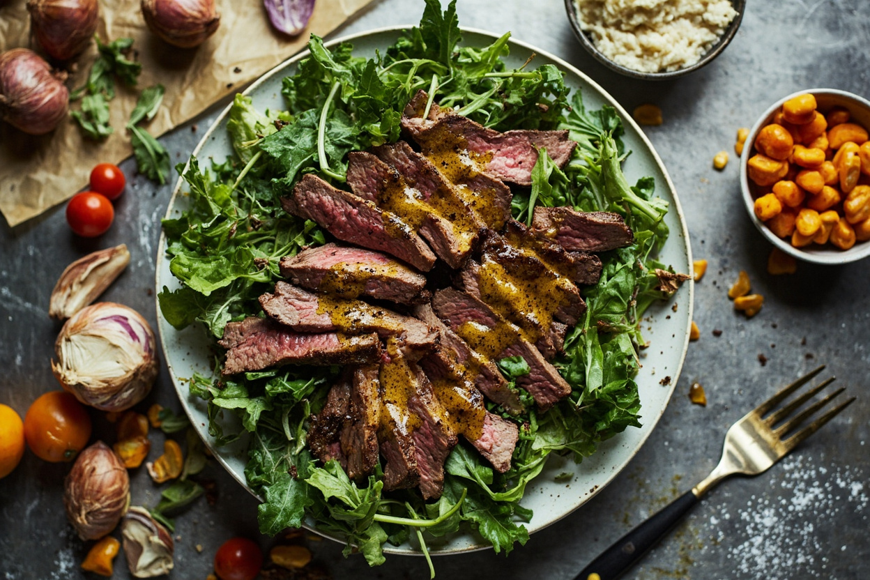 Seared Steak Salad with Mustard Vinaigrette