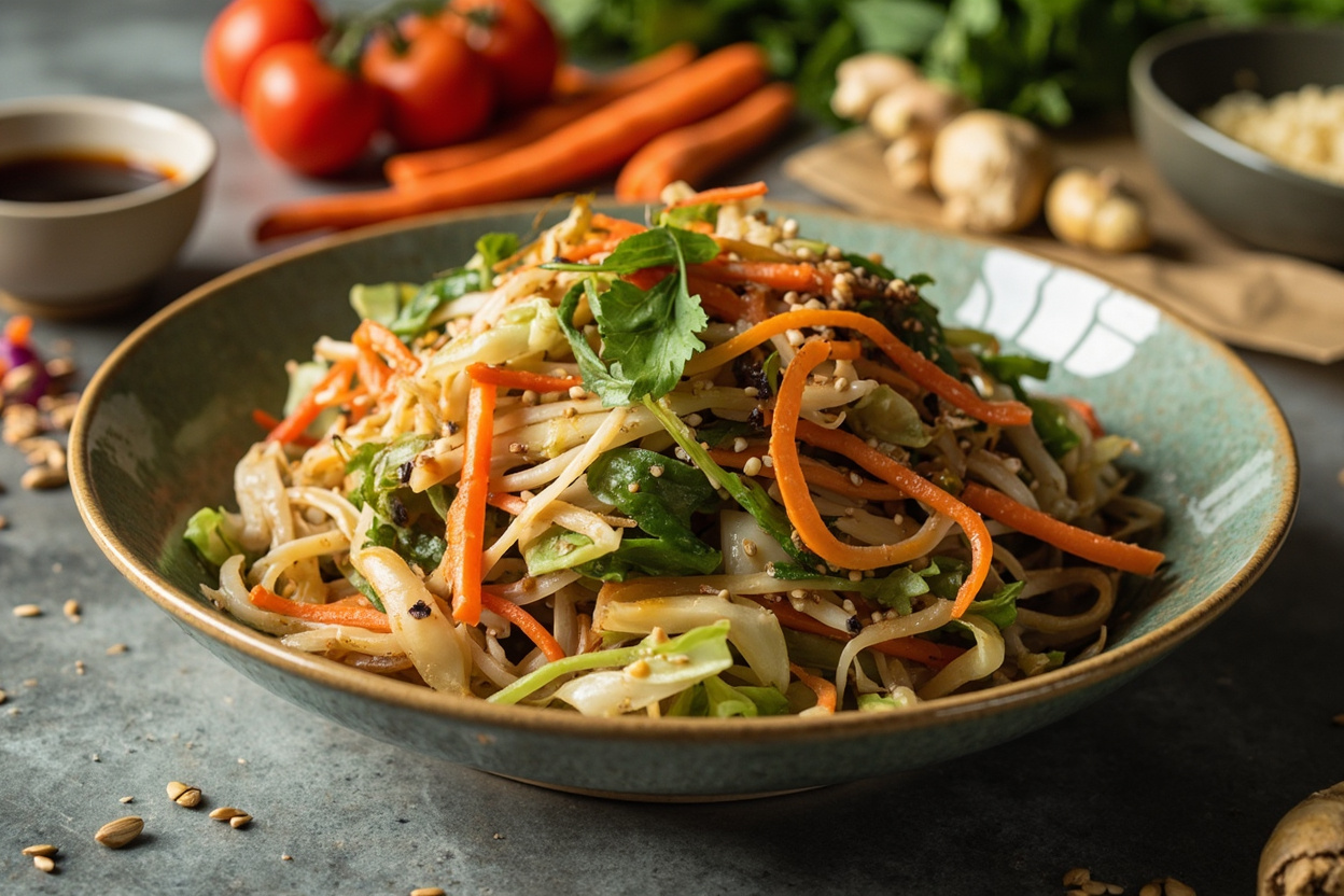 Sesame Cabbage and Carrot Stir-Fry