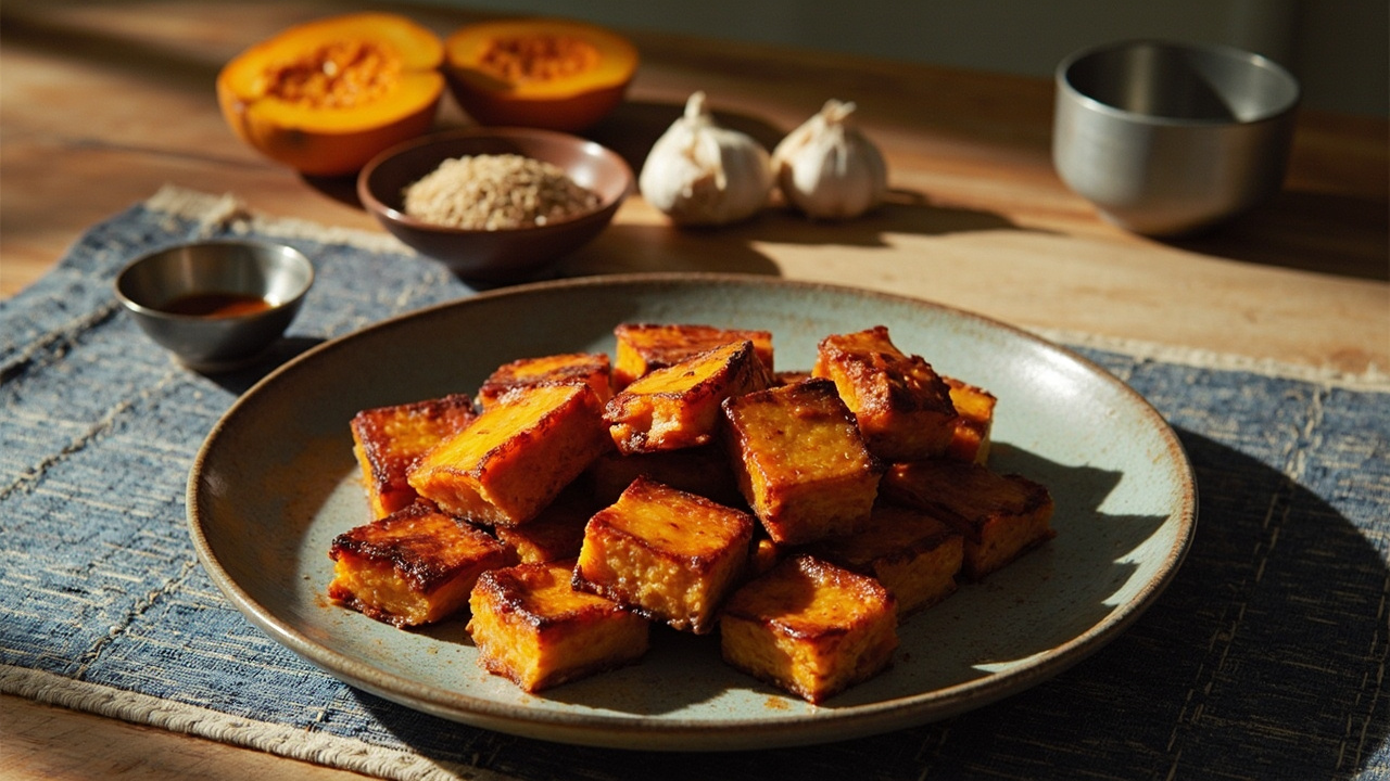 Sesame‑Soy Roasted Pumpkin Bars with Cayenne