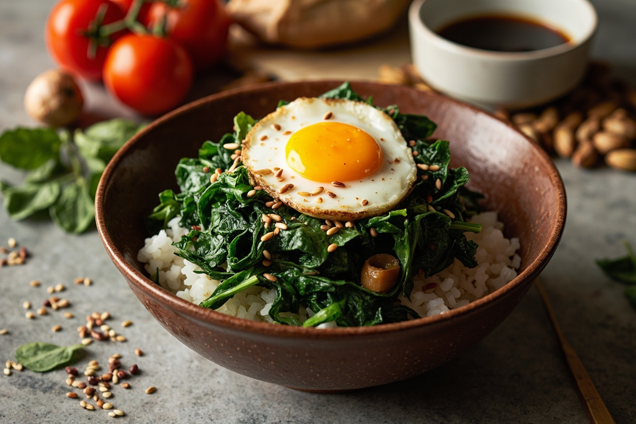 Sesame Spinach Namul Rice Bowl