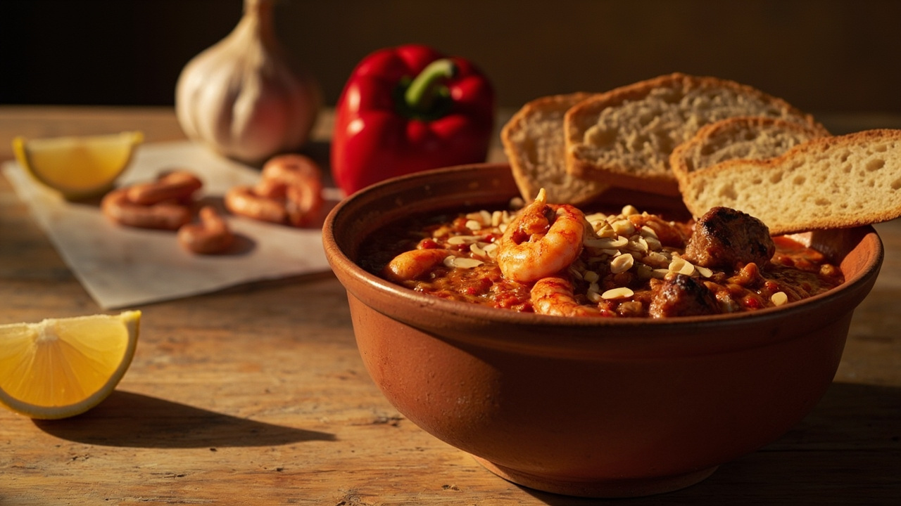 Shrimp and Sausage Mar i Muntanya