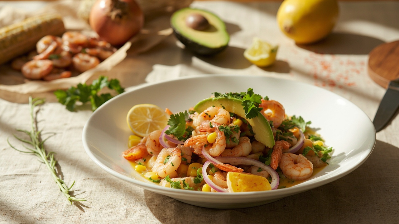 Shrimp Ceviche with Sweet Corn and Avocado