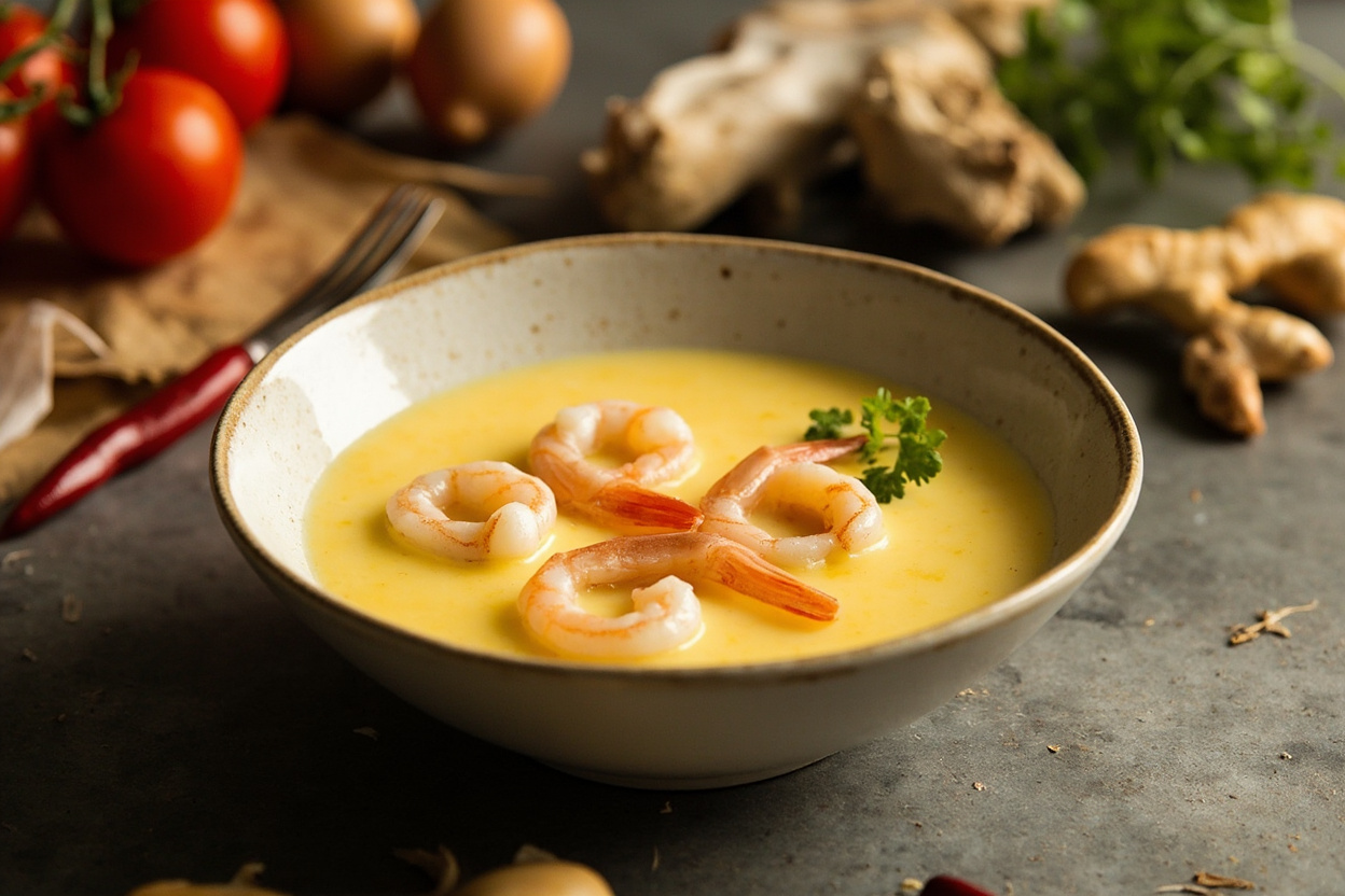Silken Steamed Egg Custard with Shrimp