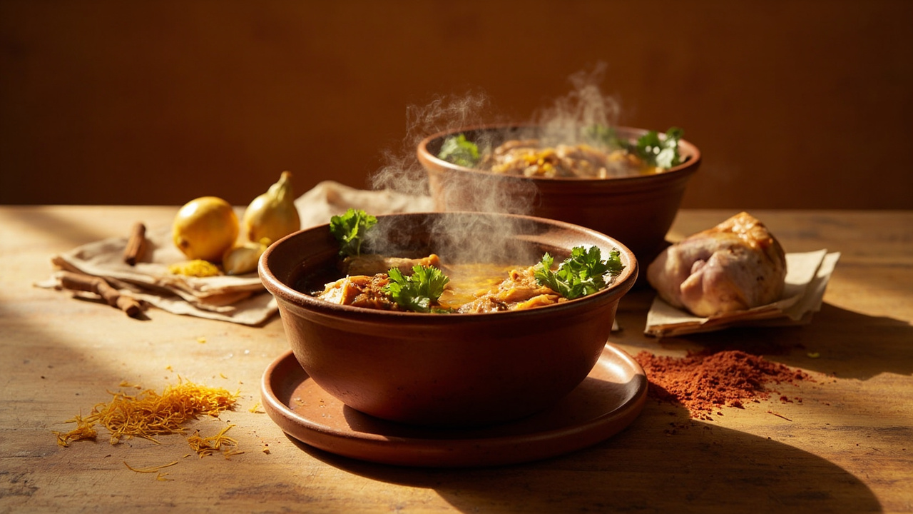 Slow-Cooked Chicken Tagine with Saffron and Honey