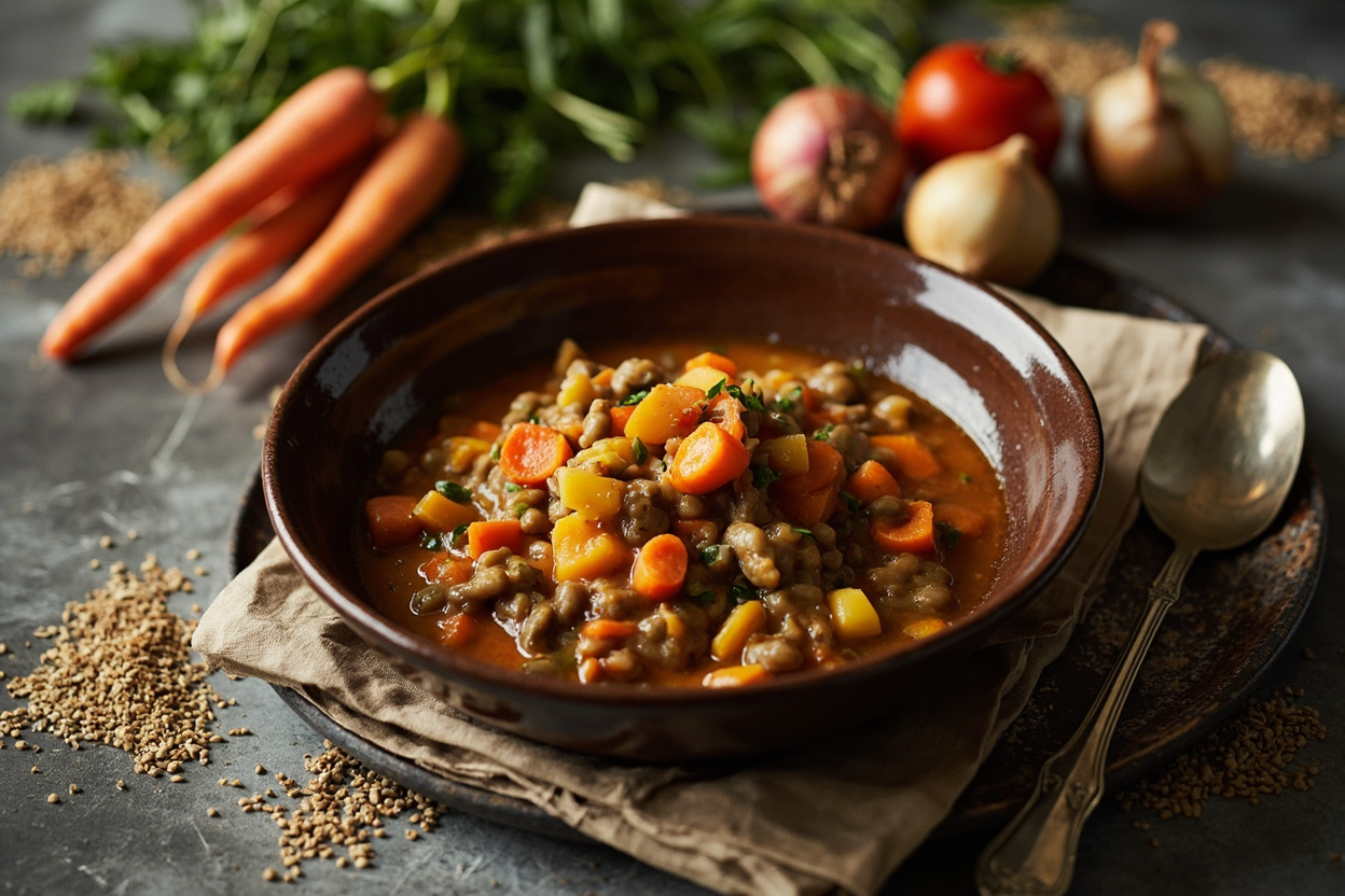 Slow lentejas with carrot and cumin