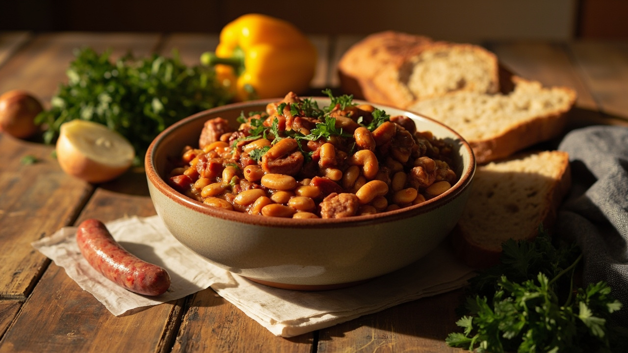 Smoked Paprika Butter Beans and Sausage
