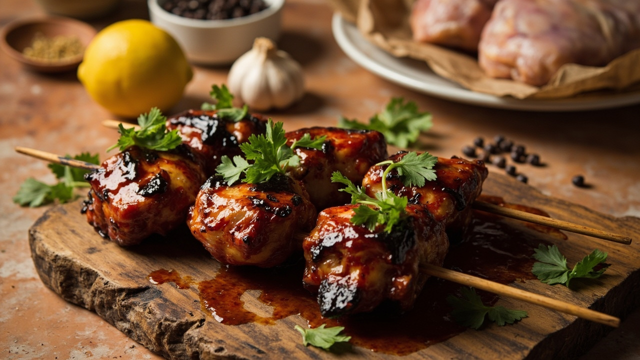 Smoked Paprika Chicken Inasal Skewers