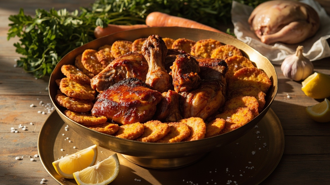 Smoked Paprika Chicken Thigh and Carrot Fritters with Lemon