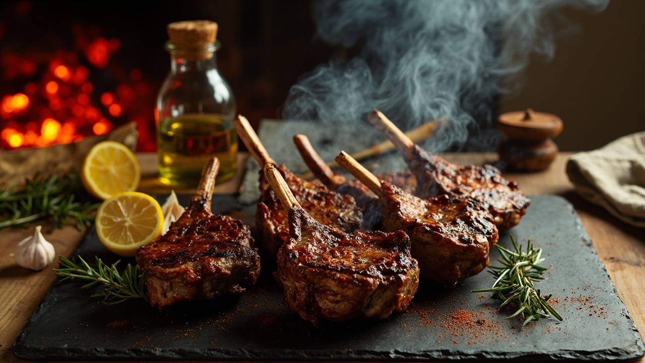 Smoked-Paprika Lamb Chops on the Asador