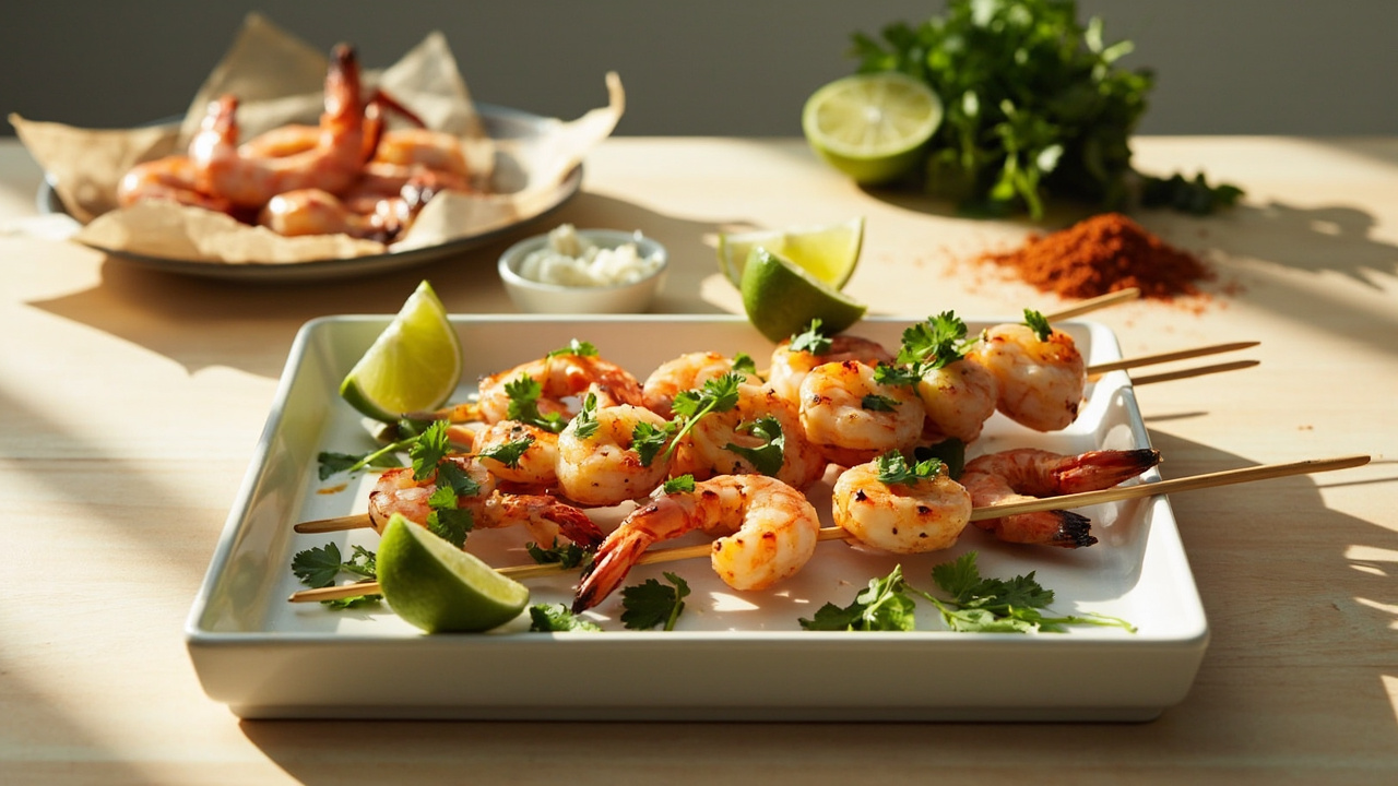 Smoked Paprika Lime Shrimp Skewers