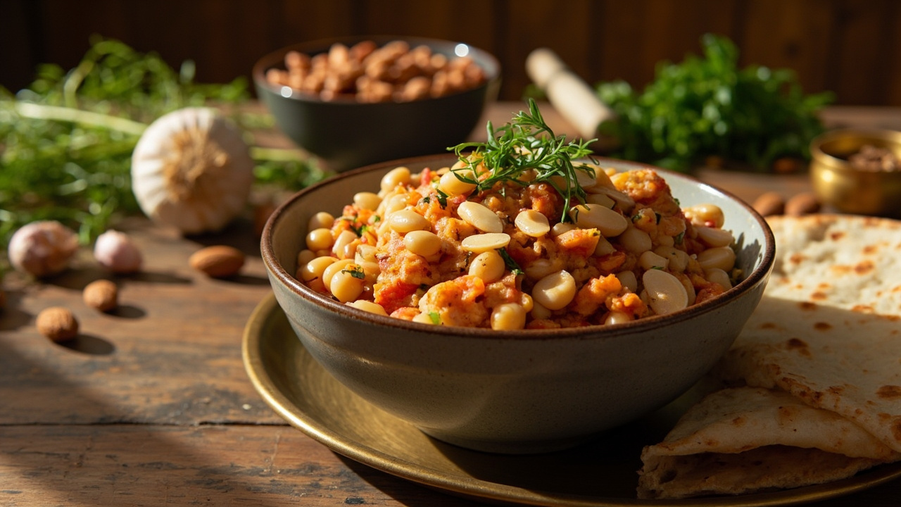Smoked Paprika White Bean Meze with Toasted Almonds and Fennel