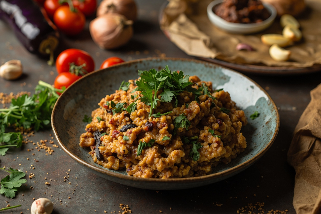 Smoky Baingan Bharta with Charred Garlic