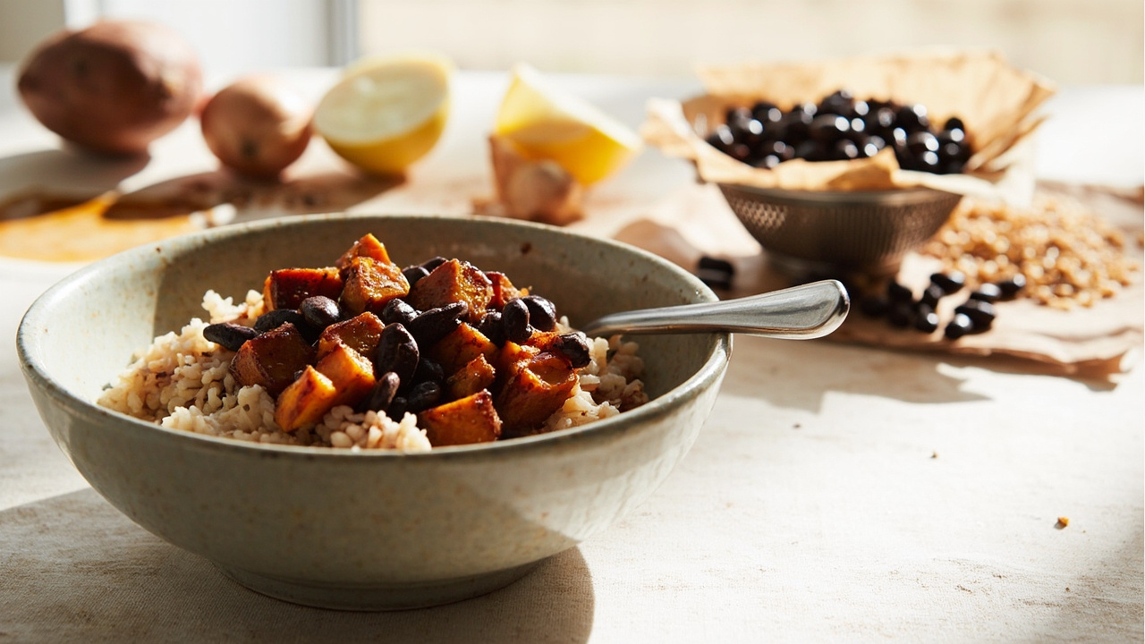Smoky Black Beans & Sweet Potato with Brown Rice