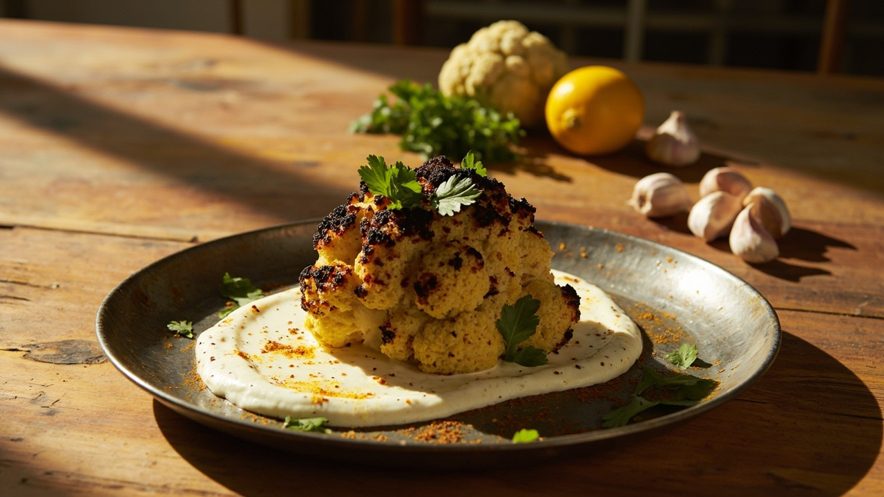 Smoky Charred Cauliflower with Tangy Yogurt